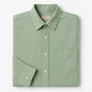 Light Green Pinstriped Dress Shirt